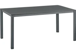 New KETTALUX-PLUS/Legato Curve Sitzgruppe, anthrazit, Alu/Textilene, Tisch 160x95 cm, 6 Klappstühle Garten-Essgruppen|Aluminium-Gartenmöbel