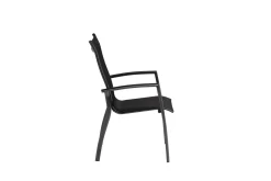 Discount KETTALUX-PLUS/Legato Curve Sitzgruppe, anthrazit, Alu/Textilene, Tisch 160x95 cm, 4 Stapelsessel, stapelbar Garten-Essgruppen|Aluminium-Gartenmöbel