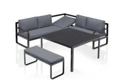 Online Ocean Dining-Lounge, anthrazit/grau, 223 x 200 cm, inkl. Kissen, 0320831-7100 Garten-Essgruppen|Aluminium-Gartenmöbel