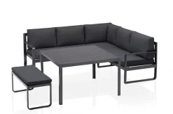 Clearance Ocean Dining-Lounge, anthrazit/anthrazit, 223 x 200 cm, inkl. Kissen, 0320831-7200 Garten-Essgruppen