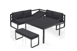 Clearance Ocean Dining-Lounge, anthrazit/anthrazit, 223 x 200 cm, inkl. Kissen, 0320831-7200 Garten-Essgruppen