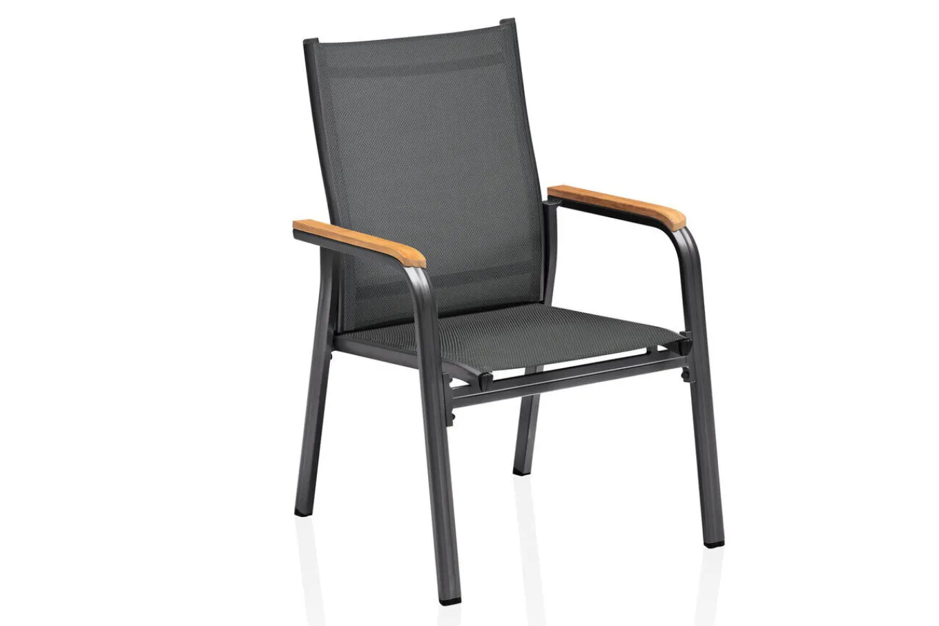 Sale Premium/Granada Garten-Essgruppe, Anthrazit/Grau, Alu/Glas, Ausziehtisch 180/240x100cm, 4 Stapelsessel, 2 Klappstühle Aluminium-Gartenmöbel