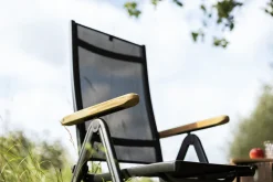 New Premium/Granada Garten-Essgruppe, anthrazit/grau, Alu/Glas, Tisch 180/240x100cm, 6 Sessel Aluminium-Gartenmöbel