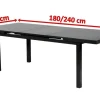 Clearance Premium/Granada Garten-Essgruppe, Anthrazit/Grau, Alu/Glas, Ausziehtisch 180/240x100cm, 8 Stapelsessel Garten-Essgruppen|Aluminium-Gartenmöbel