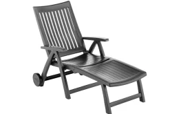 Roma Rollliege, anthrazit, Kunststoff, 185 x 71 x 40,5 cm, 01638-700 Gartenliegen