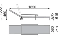 Roma Rollliege, anthrazit, Kunststoff, 185 x 71 x 40,5 cm, 01638-700 Gartenliegen
