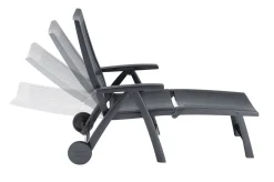 Roma Rollliege, anthrazit, Kunststoff, 185 x 71 x 40,5 cm, 01638-700 Gartenliegen