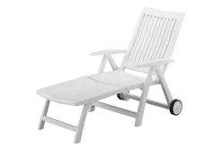 Discount Roma Rollliege, weiß, Kunststoff, 185 x 71 x 40,5 cm, 01638-000 Gartenliegen