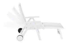 Discount Roma Rollliege, weiß, Kunststoff, 185 x 71 x 40,5 cm, 01638-000 Gartenliegen