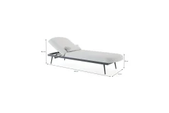 Outlet Confort Sun Compact Gartenliege, anthrazit/mondgrau, Alu/Polyester, verstellbar, witterungsbeständig Gartenliegen|Aluminium-Gartenmöbel
