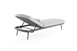 Outlet Confort Sun Compact Gartenliege, anthrazit/mondgrau, Alu/Polyester, verstellbar, witterungsbeständig Gartenliegen|Aluminium-Gartenmöbel