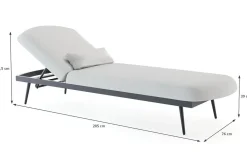 Discount Confort Sun Lounger Gartenliegen-Set, mondgrau/anthrazit, Alu/Polyester, verstellbar, wetterbeständig, inkl. Kissen Gartenliegen|Aluminium-Gartenmöbel