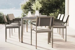 Suite Dining 8 Garten-Essgruppe, grau, Edelstahl/Textilene, ausziehbar & stapelbar, witterungsbeständig, inkl. Kissen & Polster Garten-Essgruppen|Edelstahl-Gartenmöbel