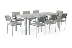 Suite Dining 8 Garten-Essgruppe, grau, Edelstahl/Textilene, ausziehbar & stapelbar, witterungsbeständig, inkl. Kissen & Polster Garten-Essgruppen|Edelstahl-Gartenmöbel