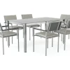 Suite Dining 6 Garten-Essgruppe, grau/anthrazit, Edelstahl/Textilene, ausziehbar & stapelbar, wetterbeständig, platzsparend Garten-Essgruppen|Edelstahl-Gartenmöbel