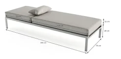 Online Suite Sun Gartenliegen-Set, beige/taupe, Edelstahl/Textilene, verstellbar, UV-beständig, inkl. Kissen, abnehmbare Bezüge Edelstahl-Gartenmöbel|Gartenliegen