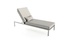 Suite Sun Lounger Compact Gartenliege, grau/taupe, Edelstahl/Textilene, rostfreies Material, UV-beständig, inkl. Kissen Edelstahl-Gartenmöbel|Gartenliegen