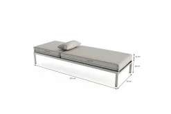 Suite Sun Lounger Compact Gartenliege, grau/taupe, Edelstahl/Textilene, rostfreies Material, UV-beständig, inkl. Kissen Edelstahl-Gartenmöbel|Gartenliegen