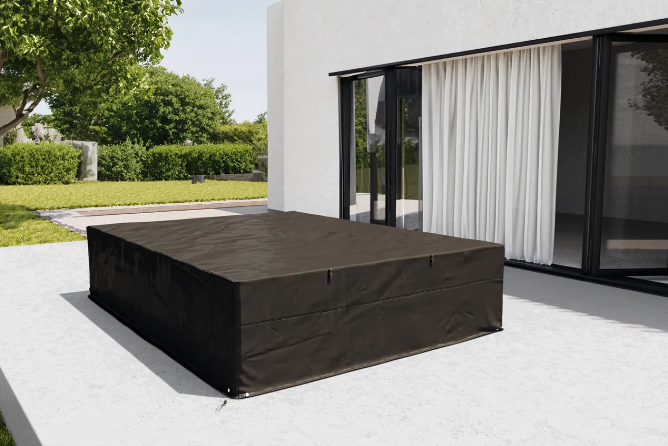New Abdeckhaube für Gartenlounges, schwarz, Ripstop-Gewebe/Polyester, 230 x 220 x 80 cm, wasserabweisend, UV-Schutz Schutzhüllen
