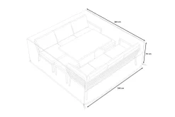 Discount Abdeckhaube für Gartenlounges, schwarz, Ripstop-Gewebe/Polyester, 249 x 249 x 70 cm, wasserabweisend, UV-Schutz Schutzhüllen