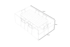 Abdeckhaube für Garten-Essgruppen, schwarz, Ripstop-Gewebe/Polyester, 270 x 170 x 80 cm, wasserabweisend, UV-Schutz Schutzhüllen