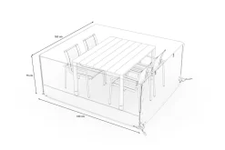 Discount Abdeckhaube für Garten-Essgruppen, schwarz, Ripstop-Gewebe/Polyester, 165 x 180 x 75 cm, wasserabweisend, UV-Schutz Schutzhüllen
