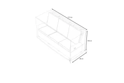 Hot Abdeckhaube für Gartenlounges, schwarz, Ripstop-Gewebe/Polyester, 213 x 86 x 108 cm, wasserabweisend, UV-Schutz Schutzhüllen