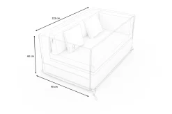 Online Abdeckhaube für Gartenlounges, schwarz, Ripstop-Gewebe/Polyester, 223 x 90 x 60 cm, wasserabweisend, UV-Schutz Schutzhüllen