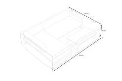 Hot Abdeckhaube für Loungemöbel, schwarz, Ripstop-Gewebe/Polyester, 184 x 264 x 60 cm, wasserabweisend, UV-Schutz Schutzhüllen