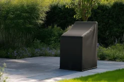 Online Abdeckhaube für Stapelstühle, schwarz, Polyester, TPU 420D Ripstop-Gewebe, 75 x 95 x 80/120 cm, mit Kordelzug Schutzhüllen