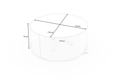 Hot Abdeckhaube für Tische, schwarz, Ripstop-Gewebe/Polyester, Ø170 x 74 cm, wasserabweisend, UV-Schutz Schutzhüllen