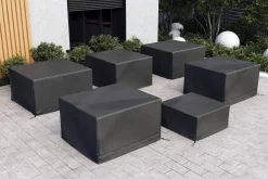 Sale Abdeckhauben-Set für Gartenlounges, schwarz, Ripstop-Gewebe/Polyester, wasserabweisend, UV-Schutz Schutzhüllen