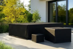 Sale Abdeckhauben-Set für Gartenlounges, schwarz, Ripstop-Gewebe/Polyester, wasserabweisend, UV-Schutz Schutzhüllen