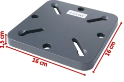 Clearance Adapterplatte für Schirmständer und Bodenanker, anthrazit, Alu, 16x16x1,5cm, Lochabstand 64-113mm Gartenmöbel-Zubehör & Ersatzteile|Sonnenschirme