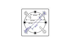 Clearance Adapterplatte für Schirmständer und Bodenanker, anthrazit, Alu, 16x16x1,5cm, Lochabstand 64-113mm Gartenmöbel-Zubehör & Ersatzteile|Sonnenschirme