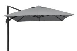 Hot Almeria Gartenmöbel-Set Essgruppe inkl. Ampelschirm, anthrazit/silber, Alu/Textilene/Textilene, 180/240 x 100 cm, ausziehbar, klappbar, UV-beständig Aluminium-Gartenmöbel