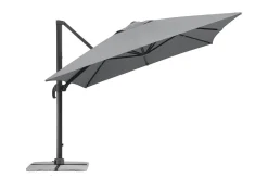 Sale Almeria Gartenmöbel-Set Lounge inkl. Ampelschirm, silbergrau/anthrazit, Alu/Polyester/Glas, Schirm 400 x 300 cm, pulverbeschichtet , mit Reißverschluss & Polster, wasserabweisend, UV-Schutz Garten-Essgruppen|Aluminium-Gartenmöbel