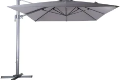 Discount Almeria Gartenmöbel-Set Lounge inkl. Ampelschirm, anthrazit/grau, Alu/Glas, 400 x 300 cm, pulverbeschichtet, UV-Schutz, witterungsbeständig Garten-Essgruppen|Aluminium-Gartenmöbel