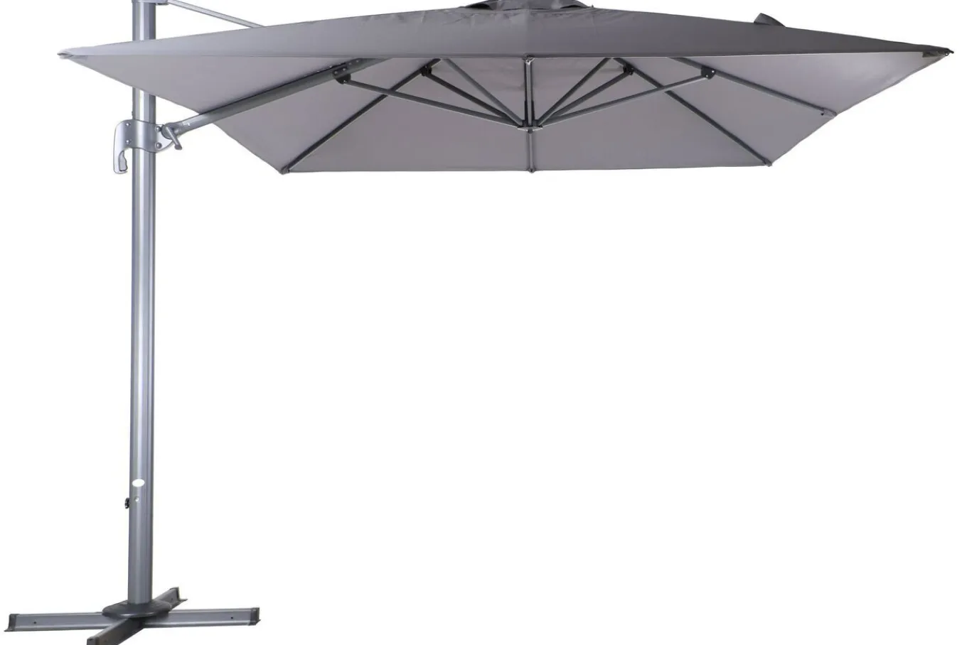Discount Almeria Gartenmöbel-Set Lounge inkl. Ampelschirm, anthrazit/grau, Alu/Glas, 400 x 300 cm, pulverbeschichtet, UV-Schutz, witterungsbeständig Garten-Essgruppen|Aluminium-Gartenmöbel