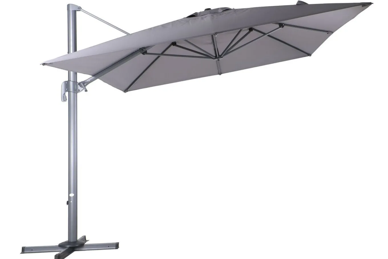 Discount Almeria Gartenmöbel-Set Lounge inkl. Ampelschirm, anthrazit/grau, Alu/Glas, 400 x 300 cm, pulverbeschichtet, UV-Schutz, witterungsbeständig Garten-Essgruppen|Aluminium-Gartenmöbel