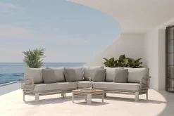 Hot Altea Gartenlounge für 5 Personen, grau, Alu/Rope/Polyester, inkl. Tisch Gartenlounge|Rope-Gartenmöbel