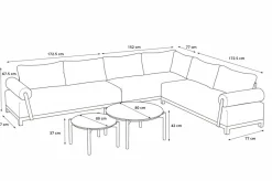 Hot Altea Gartenlounge für 5-6 Personen, beige-weiß, Aluminium/Polyesterbezug, wetterfest und pflegeleicht Gartenlounge