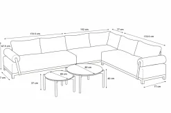 Hot Altea Gartenlounge für 5-6 Personen, beige-weiß, Aluminium/Polyesterbezug, wetterfest und pflegeleicht Gartenlounge