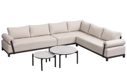 Hot Altea Gartenlounge für 5-6 Personen, beige-weiß, Aluminium/Polyesterbezug, wetterfest und pflegeleicht Gartenlounge