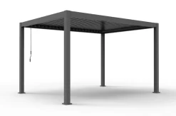 Discount Antalya Lamellenpergola, schwarz, Alu, 4 x 4 m, pulverbeschichtet, wetterfest, verstellbare Lamellen Pergola