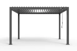 Discount Antalya Lamellenpergola, schwarz, Alu, 4 x 4 m, pulverbeschichtet, wetterfest, verstellbare Lamellen Pergola