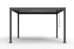 Discount Antalya Lamellenpergola, schwarz, Alu, 4 x 4 m, pulverbeschichtet, wetterfest, verstellbare Lamellen Pergola