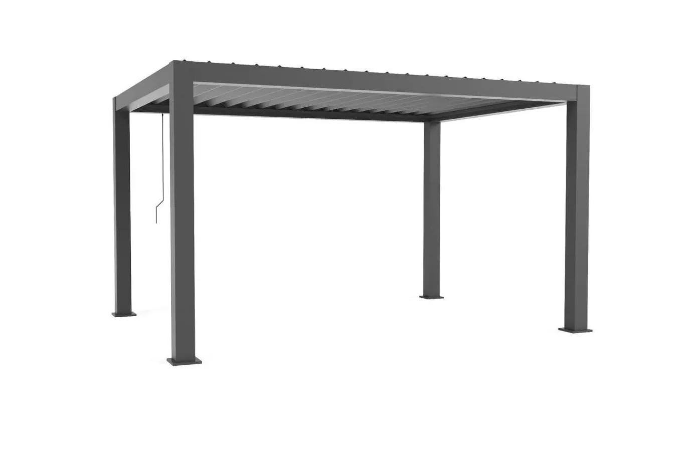 Hot Antalya Lamellenpergola, schwarz, Alu pulverbeschichtet, 3 x 4 m, witterungsbeständig, verstellbares Lamellendach Pergola