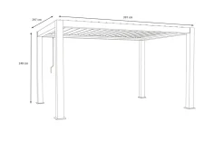 Hot Antalya Lamellenpergola, schwarz, Alu pulverbeschichtet, 3 x 4 m, witterungsbeständig, verstellbares Lamellendach Pergola