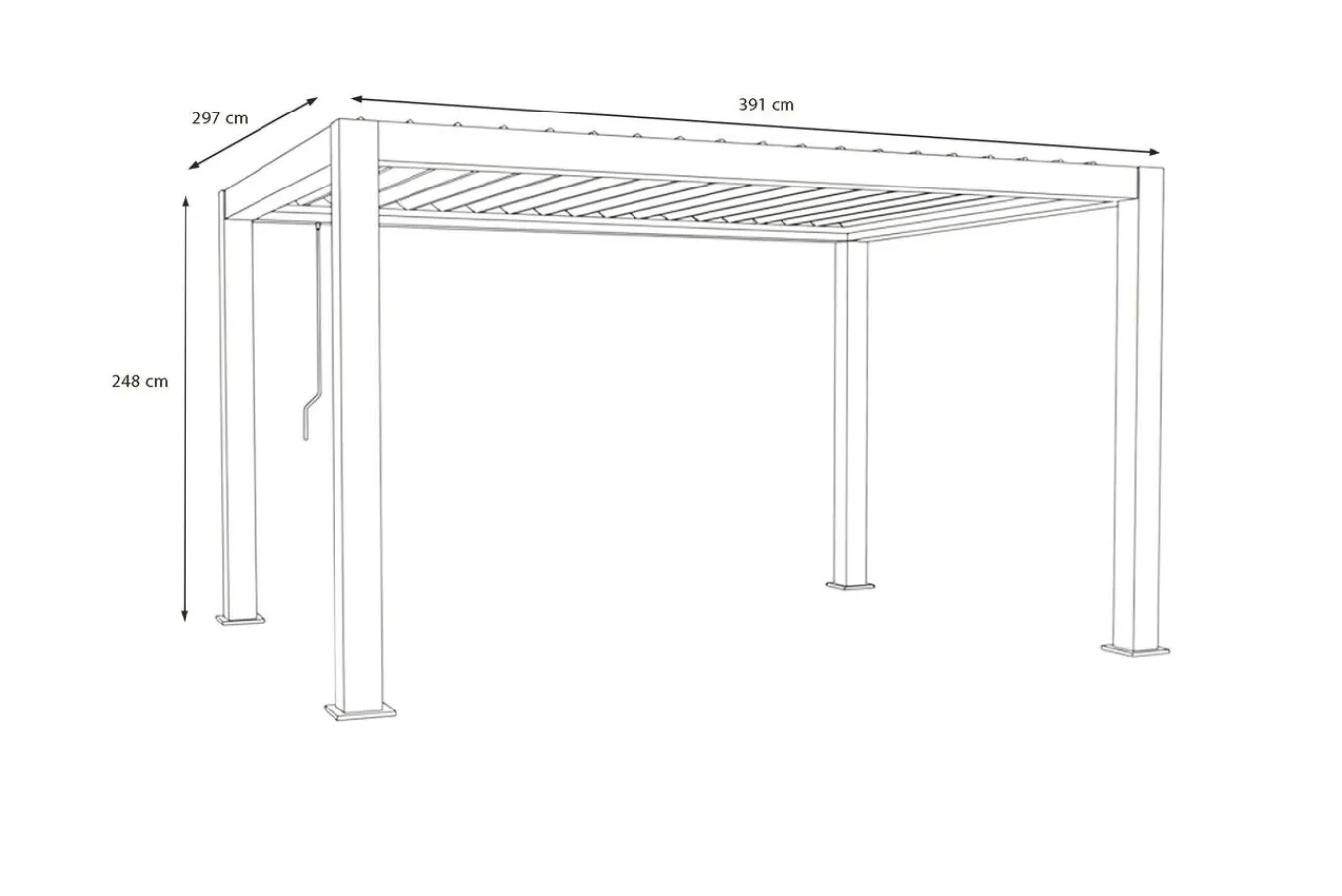 Hot Antalya Lamellenpergola, schwarz, Alu pulverbeschichtet, 3 x 4 m, witterungsbeständig, verstellbares Lamellendach Pergola